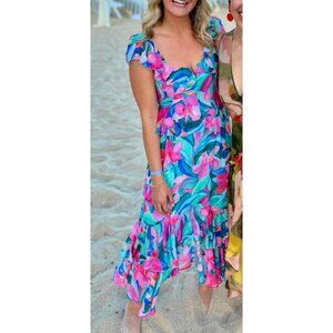 Show Me Your Mumu Reese Ruffle Midi Dress